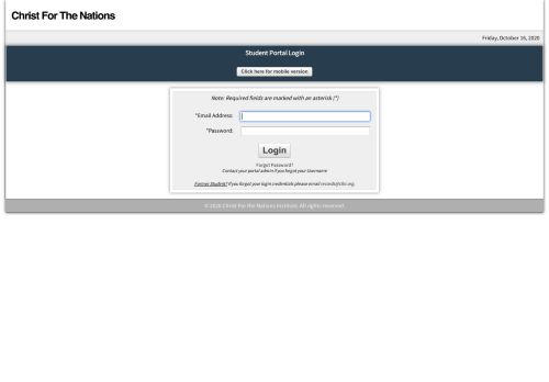 
                            5. Student Portal Login - Christ For The Nations