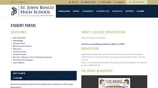 
                            13. Student Portal - St. John Bosco High School