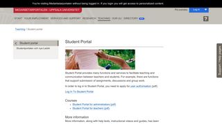 
                            7. Student portal - Uppsala University