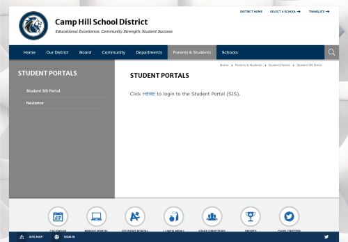 
                            6. Student Portals / Student SIS Portal - Camp Hill School District