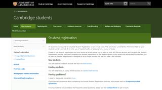 
                            2. Student registration | Cambridge students