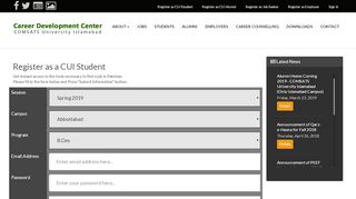 
                            3. Student Registration - COMSATS University Islamabad