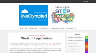 
                            2. Student Registration – LiveOlympiad