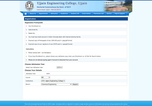 
                            3. Student Registration - Ujjain Engineering College