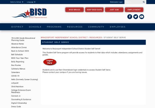 
                            13. Student Self Serve - Brazosport Independent School District