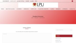 
                            13. Student Services – Lyceum of the Philippines Laguna
