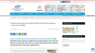 
                            5. Student testimonials from Andhra Pradesh State Skill Development ...