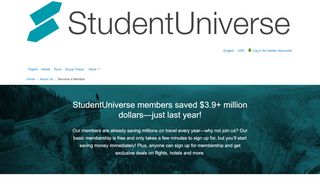 
                            2. Student Travel Deals - Free Membership | StudentUniverse