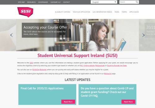 
                            9. Student Universal Support Ireland [SUSI] : SUSI