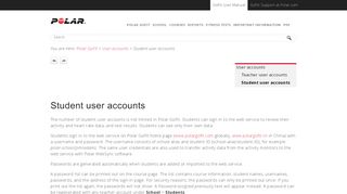 
                            5. Student user accounts - Polar GoFit