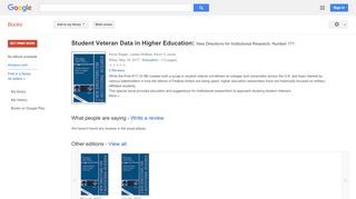 
                            11. Student Veteran Data in Higher Education: New Directions ...
