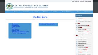 
                            8. Student Zone - Central University Of Kashmir