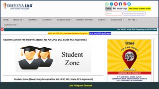 
                            3. Student Zone (Free Study Material for All UPSC IAS ... - Dhyeya IAS