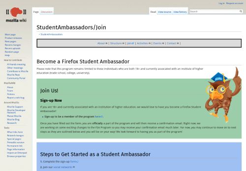 
                            3. StudentAmbassadors/Join - MozillaWiki