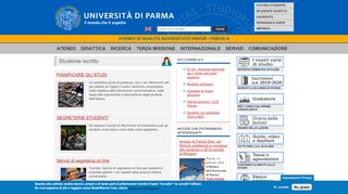 
                            3. Studente iscritto | Università degli Studi di Parma