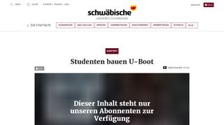 
                            5. Studenten bauen U-Boot - Schwäbische - Schwäbische Zeitung