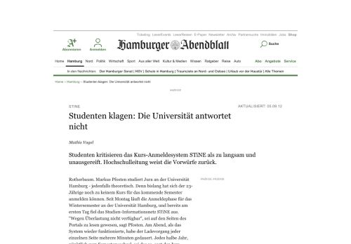
                            10. Studenten klagen: Die Universität antwortet nicht - Hamburg - Aktuelle ...