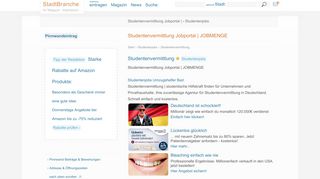 
                            11. Studentenvermittlung Jobportal | › Studentenjobs - StadtBranche.de