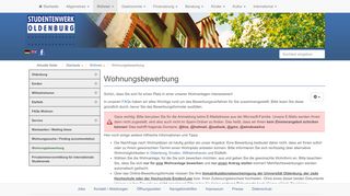 
                            10. Studentenwerk Oldenburg - Wohnungsbewerbung