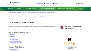
                            10. Studentenwohnheime - Bildungsportal Stadt Augsburg