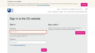 StudentHome - Sign IN - Open University