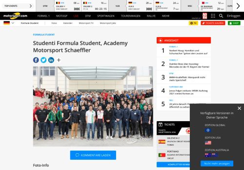
                            13. Studenti Formula Student, Academy Motorsport Schaeffler bei ...