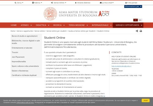 
                            7. Studenti Online — Università di Bologna