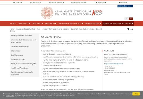 
                            3. Studenti Online — University of Bologna - Unibo