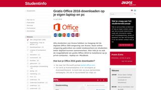 
                            9. Studentinfo | Gratis Office 2016 downloaden op je eigen laptop en pc
