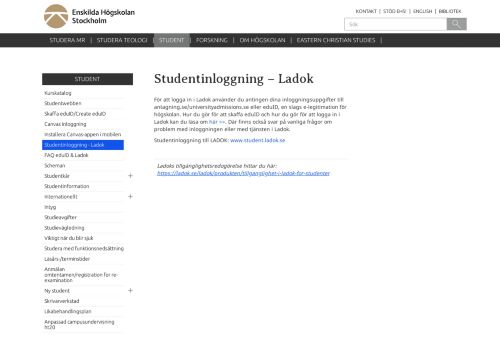 
                            13. Studentinloggning – Ladok | Enskilda Högskolan Stockholm