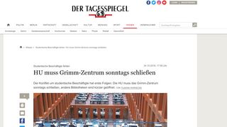 
                            8. Studentische Beschäftigte fehlen: HU muss Grimm-Zentrum sonntags ...