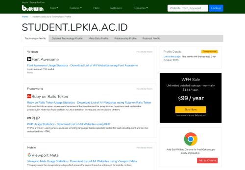 
                            8. student.lpkia.ac.id Technology Profile - BuiltWith