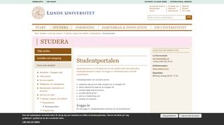 
                            2. Studentportalen | Lunds universitet