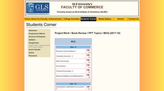 
                            3. Students' Corner - Faculty of Commerce (GLSIC) | GLS University