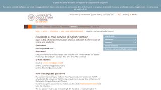 
                            7. Students e-mail service (English version) — Uniud IT