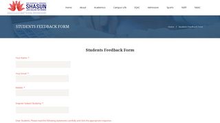 
                            4. Students Feedback Form - Shasun Jain College For Women