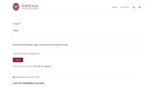 
                            12. Student's Login - Sapienza