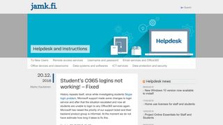 
                            9. Student's O365 logins not working! – Fixed | Helpdesk