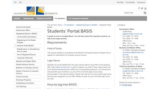 
                            1. Students' Portal BASIS — Institut für Informatik - Informatik Bonn