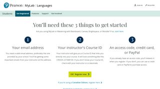 
                            4. Students, register for MyLab Languages | Pearson