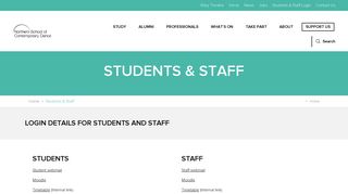 
                            11. Students & Staff Login - Northern School of Contemporary Dance