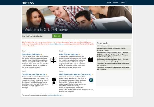 
                            1. STUDENTserver - Bentley Systems