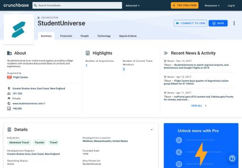 
                            10. StudentUniverse | Crunchbase