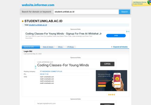 
                            7. student.unklab.ac.id at Website Informer. Login SIU. Visit Student ...