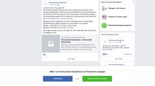 
                            9. „Studi für einen Tag“ gesucht! Wir... - Hochschule Osnabrück | Facebook