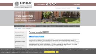 
                            5. Studi umanistici — Università di Macerata: Percorsi formativi 24 CFU