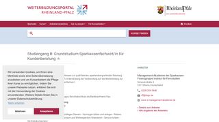 
                            4. Studiengang B: Grundstudium Sparkassenfachwirt/in für ...