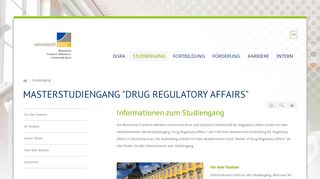 
                            2. Studiengang „Master of Drug Regulatory Affairs