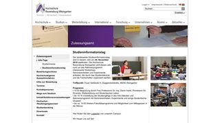 
                            8. Studieninformationstag - Hochschule Ravensburg-Weingarten