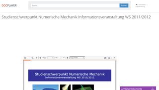 
                            7. Studienschwerpunkt Numerische Mechanik ... - DocPlayer.org